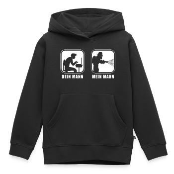 Dein Mann (Büro), Mein Mann (Feuerwehr) - Kinder Premium Organic Hoodie - Schwarz - Vorne - AI Model Kid Male (0cm)