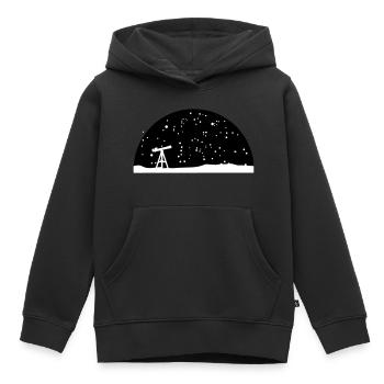 Astronomy, Telescope and stars - Kids Premium Organic Hoodie - black - Front - AI Model Kid Male (0cm)