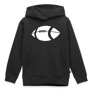 Football rugby - Sweat Premium à capuche enfant bio - noir - Devant - AI Model Kid Male (0cm)