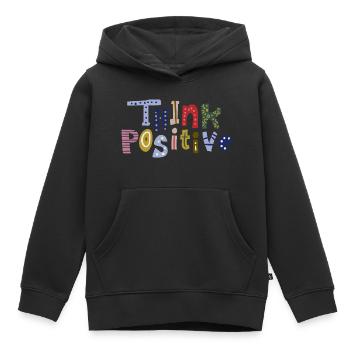 Positiv denken - Kinder Premium Organic Hoodie - Schwarz - Vorne - AI Model Kid Male (0cm)