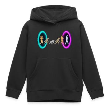 Evolution durch Portale - Kinder Premium Organic Hoodie - Schwarz - Vorne - AI Model Kid Male (0cm)