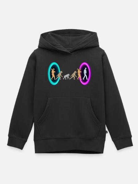 Evolution durch Portale - Kinder Premium Organic Hoodie - Schwarz