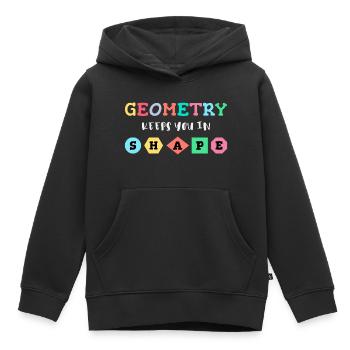 Geometrie hält dich in Form, geometrische Formen - Kinder Premium Organic Hoodie - Schwarz - Vorne - AI Model Kid Male (0cm)