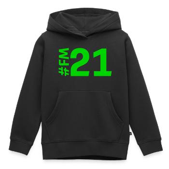 FM21-KARTON - Kinder Premium Organic Hoodie - Schwarz - Vorne - AI Model Kid Male (0cm)