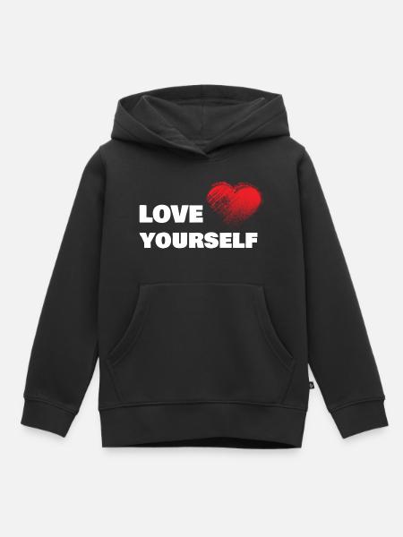 Aime toi toi-même - Sweat Premium à capuche enfant bio - noir