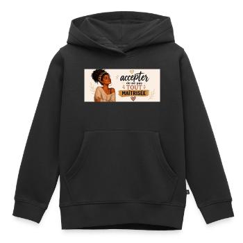 Accepter de ne pas tout maîtriser - Sweat Premium à capuche enfant bio - noir - Devant - AI Model Kid Male (0cm)