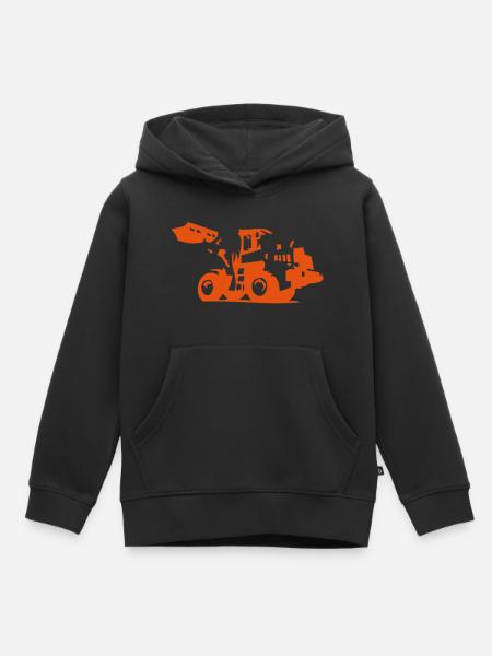 bulldozer_3 - Kinder Premium Organic Hoodie - Schwarz