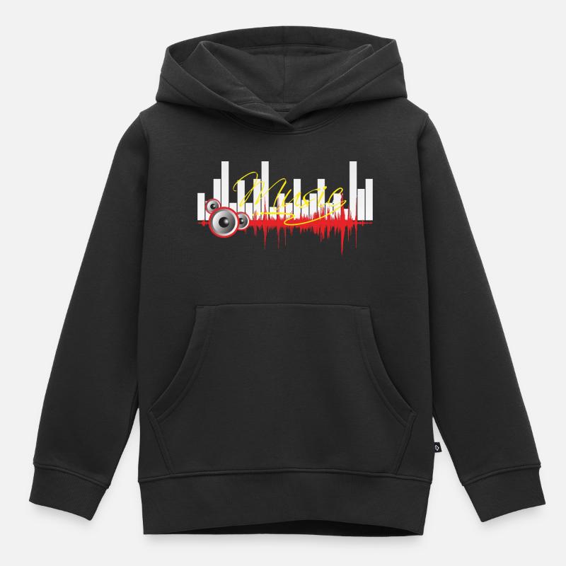 la musique - Sweat Premium à capuche enfant bio - noir
