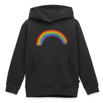 Regenbogen - Kinder Premium Organic Hoodie - Schwarz - Vorne - AI Model Kid Male (0cm)