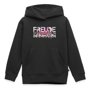 Freude ist nur ein Mangel an Information - Kinder Premium Organic Hoodie - Schwarz - Vorne - AI Model Kid Male (0cm)