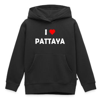I love Pattaya - Thailand - Kinder Premium Organic Hoodie - Schwarz - Vorne - AI Model Kid Male (0cm)