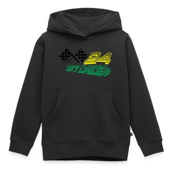 24 stunden flag grün - Kinder Premium Organic Hoodie - Schwarz - Vorne - AI Model Kid Male (0cm)
