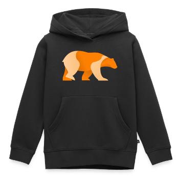 Logo de l’ours - Sweat Premium à capuche enfant bio - noir - Devant - AI Model Kid Male (0cm)