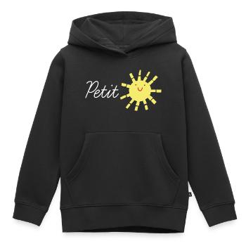 Notre petit rayon de soleil notre chéri avec solei - Sweat Premium à capuche enfant bio - noir - Devant - AI Model Kid Male (0cm)