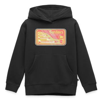 Sardinen in einer Pop-Art aus der Dose - Kinder Premium Organic Hoodie - Schwarz - Vorne - AI Model Kid Male (0cm)