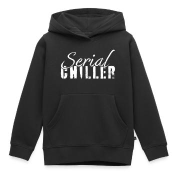 Serial Chiller - Kids Premium Organic Hoodie - black - Front - AI Model Kid Male (0cm)