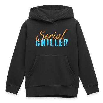 Serial Chiller - Kids Premium Organic Hoodie - black - Front - AI Model Kid Male (0cm)