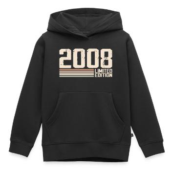 2008 Jahrgang 2008 Geburtstag 2008 Retro 2008 - Kinder Premium Organic Hoodie - Schwarz - Vorne - AI Model Kid Male (0cm)
