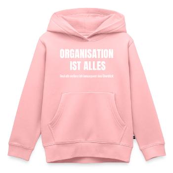 Organisation ist mein heimliches Chaos-System - Kinder Premium Organic Hoodie - Rosa - Vorne - AI Model Kid Female (0cm)