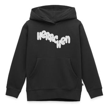 Lettrage maître 3D - Sweat Premium à capuche enfant bio - noir - Devant - AI Model Kid Male (0cm)