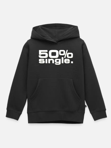50 % Single - Kinder Premium Organic Hoodie - Schwarz