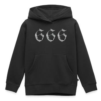 Angel Number 666 Reflect - Sweat Premium à capuche enfant bio - noir - Devant - AI Model Kid Male (0cm)