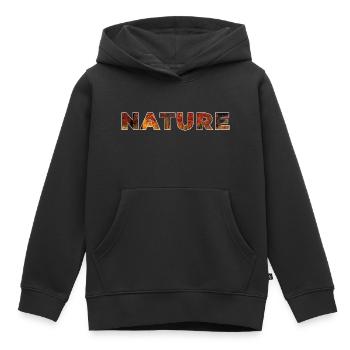 Nature - Sweat Premium à capuche enfant bio - noir - Devant - AI Model Kid Male (0cm)