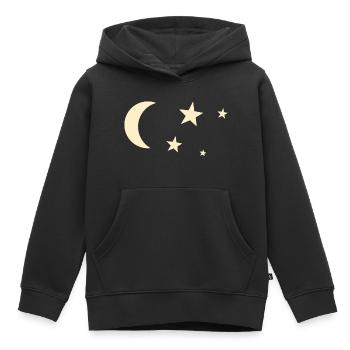 Mond und Sterne - Kinder Premium Organic Hoodie - Schwarz - Vorne - AI Model Kid Male (0cm)