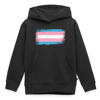 Transgender Flagge - Kinder Premium Organic Hoodie - Schwarz - Vorne - AI Model Kid Male (0cm)