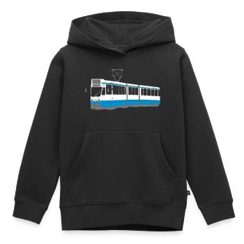 Amsterdam Tram - Kids Premium Organic Hoodie - black - Front - AI Model Kid Male (0cm)