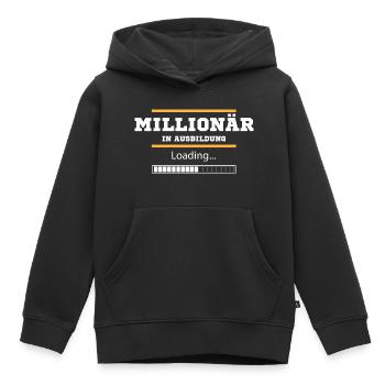 Millionär in Ausbildung - Kinder Premium Organic Hoodie - Schwarz - Vorne - AI Model Kid Male (0cm)
