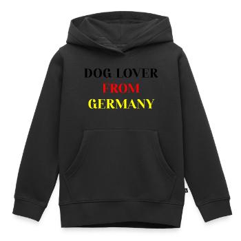 AMOUREUX DES CHIENS D’ALLEMAGNE - Sweat Premium à capuche enfant bio - noir - Devant - AI Model Kid Male (0cm)