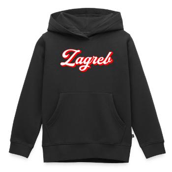 Zagreb Script Retro - Kids Premium Organic Hoodie - black - Front - AI Model Kid Male (0cm)