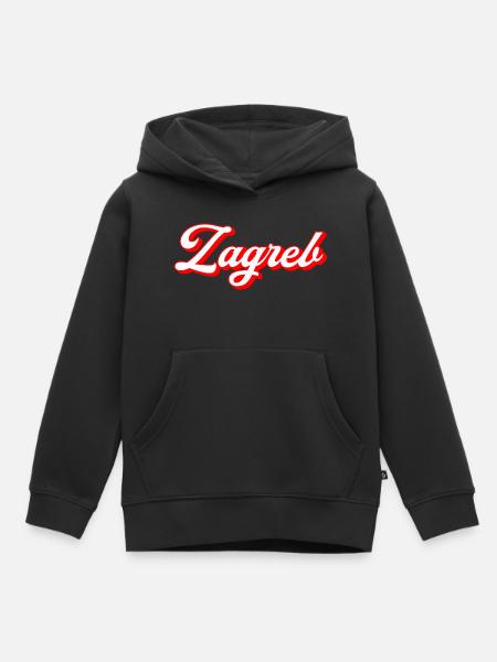 Zagreb Script Retro - Kinder Premium Organic Hoodie - Schwarz