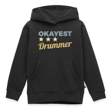 Batteur moyen - Sweat Premium à capuche enfant bio - noir - Devant - AI Model Kid Male (0cm)
