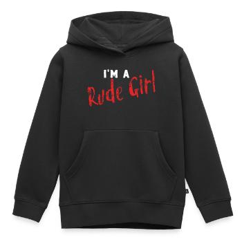 Lustiger frecher Spruch unartiges Mädchen Geschenk - Kinder Premium Organic Hoodie - Schwarz - Vorne - AI Model Kid Male (0cm)
