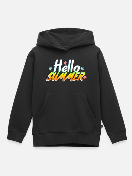 Hallo Sommer - Kinder Premium Organic Hoodie - Schwarz
