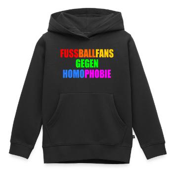 fußballfans gegen homophobie - Kinder Premium Organic Hoodie - Schwarz - Vorne - AI Model Kid Male (0cm)