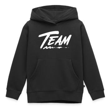 Équipe - Sweat Premium à capuche enfant bio - noir - Devant - AI Model Kid Male (0cm)