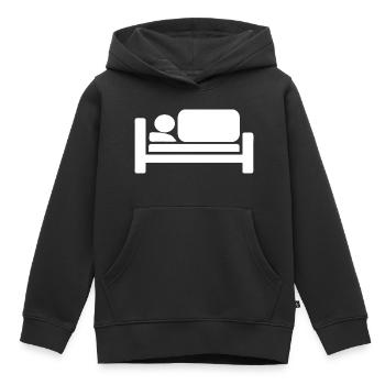 Cool Bed Silhouettes Pictogram Design - Kids Premium Organic Hoodie - black - Front - AI Model Kid Male (0cm)