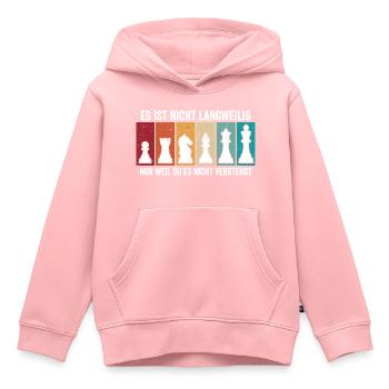 Retro Schach Figuren – Vintage Chess Design - Kinder Premium Organic Hoodie - Rosa - Vorne - AI Model Kid Female (0cm)