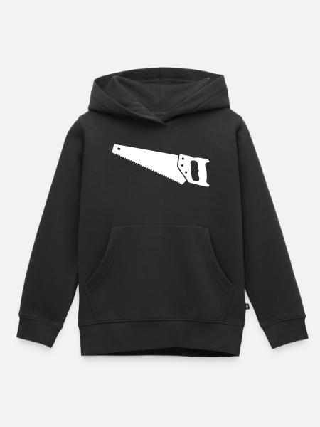 Handsäge Fuchsschwanz Holz Clean - Kinder Premium Organic Hoodie - Schwarz