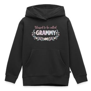 Grammy Mamie Fleurs Cadeau Grand-Mère Cute - Sweat Premium à capuche enfant bio - noir - Devant - AI Model Kid Male (0cm)