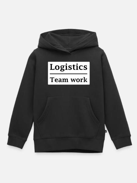 Logistik Teamwork Emblem - Kinder Premium Organic Hoodie - Schwarz