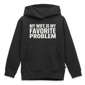 My wife is my favorite problem - Kids Premium Organic Hoodie - black - Front - AI Model Kid Male (0cm)