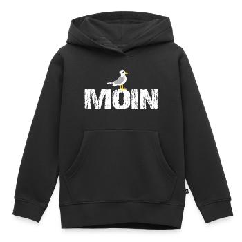 Moin - Kinder Premium Organic Hoodie - Schwarz - Vorne - AI Model Kid Male (0cm)