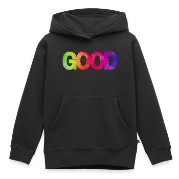 Bon - Sweat Premium à capuche enfant bio - noir - Devant - AI Model Kid Male (0cm)