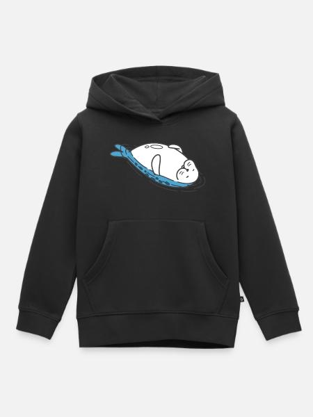 Robbe Seehund Meer entspannt treiben - Kinder Premium Organic Hoodie - Schwarz
