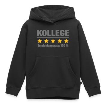 Recommandé à 100 pour cent - collègue - Sweat Premium à capuche enfant bio - noir - Devant - AI Model Kid Male (0cm)