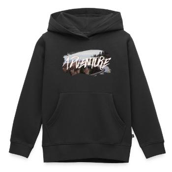 Adventure - Kids Premium Organic Hoodie - black - Front - AI Model Kid Male (0cm)